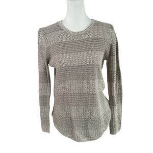 Eight Eight Eight Tan and White Sweater Medium